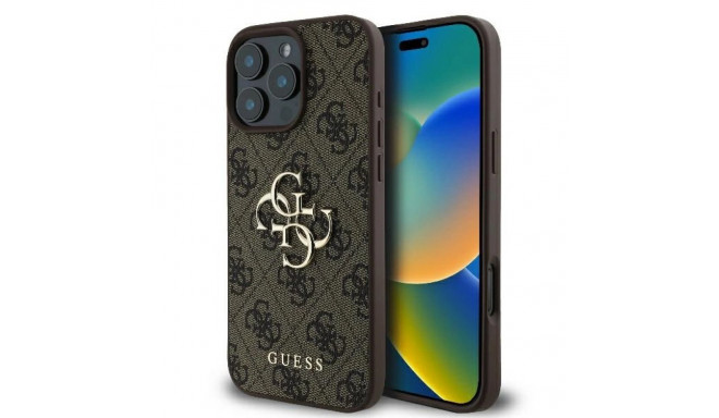 Guess 4G Big Logo iPhone 16 Pro Max Case - Brown