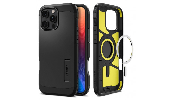 Spigen Tough Armor MagSafe Case with Stand for iPhone 16 Pro Max - Black