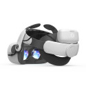 BoboVR M2 Pro+ strain relief strap for Meta Quest 2 VR goggles + B2 external battery - white and bla