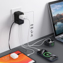 Choetech PD5021 45W EU/US/AUS/UK Travel Adapter with Built-in USB-C Cable - Black
