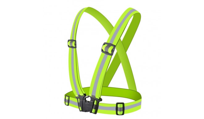 Adjustable reflective harness for a running bike - yellow