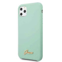 Guess GUHCN58LSLMGG iPhone 11 Pro zielony/green hard case Silicone Vintage Gold Logo