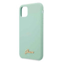 Guess GUHCN58LSLMGG iPhone 11 Pro zielony/green hard case Silicone Vintage Gold Logo