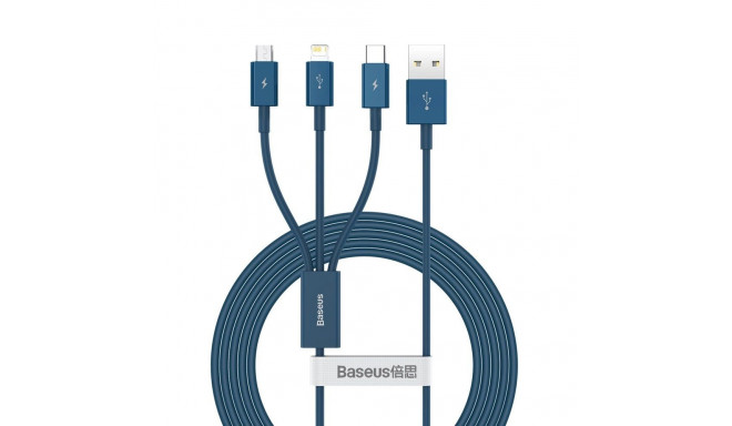 Baseus Superior 3in1 USB cable - Lightning / USB Type C / micro USB 3.5 A 1.5 m blue (CAMLTYS-03)