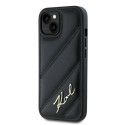 Karl Lagerfeld Diagonal Quilted Script case for iPhone 13 - black