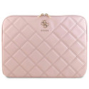 Guess Quilted 4G cover for a 14" laptop - pink