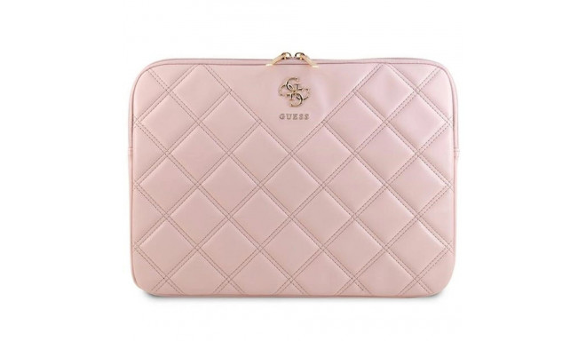 Guess Quilted 4G cover for a 14" laptop - pink