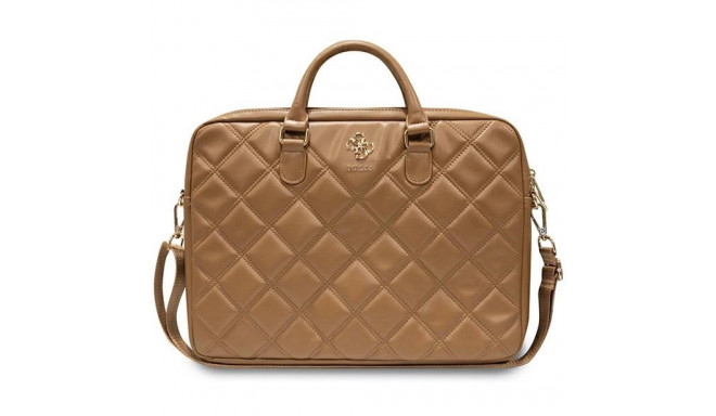 Guess Quilted 4G bag for a 16" laptop - brown