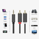 Ugreen AV102 10511 cable 3.5 mm mini jack (male) / 2RCA (male) 1.5m - gray