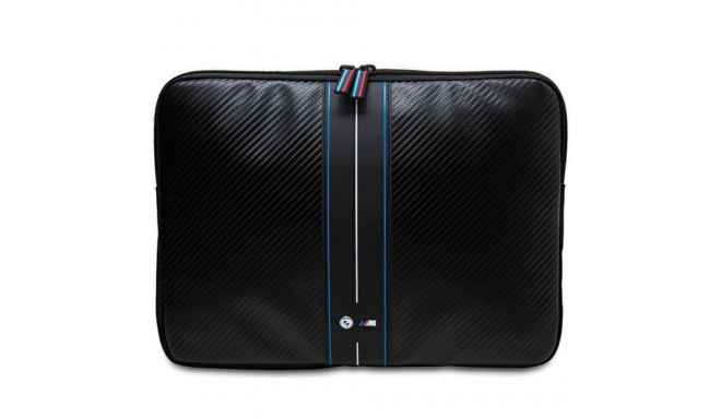 BMW Carbon & Blue Stripe sleeve for a 14" laptop - black