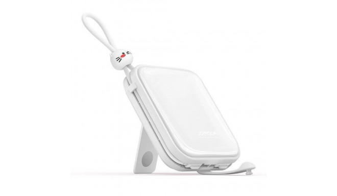 Joyroom powerbank with USB C and Lightning cables and Cutie Series stand 10000mAh 22.5W white (JR-L0