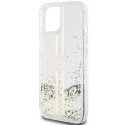 Guess Liquid Glitter Gold Stripes case for iPhone 15 / 14 / 13 - transparent