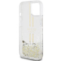 Guess Liquid Glitter Gold Stripes case for iPhone 15 / 14 / 13 - transparent