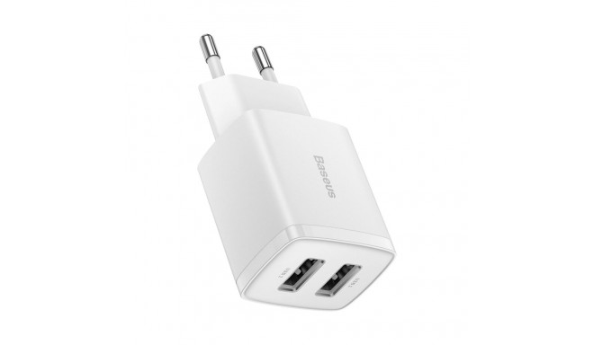 Baseus Compact charger 2x USB 10.5W white (CCXJ010202)