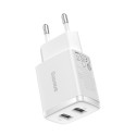 Baseus Compact charger 2x USB 10.5W white (CCXJ010202)