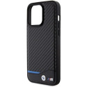 BMW Leather Carbon case for iPhone 15 Pro Max - black