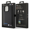 BMW Leather Carbon case for iPhone 15 Pro Max - black