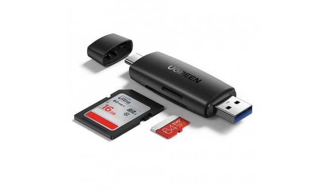 Ugreen adapter SD / micro SD card reader (USB-A / USB-C) black (CM304)