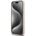 Guess Silicone Script Metal Logo & Frame case for iPhone 15 Pro Max - pink