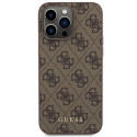 Guess 4G Metal Gold Logo case for iPhone 15 Pro Max - brown