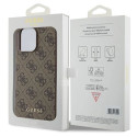 Guess 4G Metal Gold Logo case for iPhone 15 Pro Max - brown