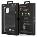 Case BMW BMHCP13M22NBCK iPhone 13 6.1" black/black Leather Carbon