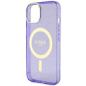 Guess Glitter Gold MagSafe case for iPhone 14 - purple