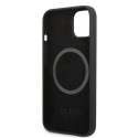 Guess Silicone Logo Plate MagSafe case for iPhone 13 mini - black