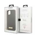 Guess GUHMP13SSPLG iPhone 13 mini 5.4" grey/grey hard case Silicone Logo Plate MagSafe