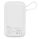 Baseus Qpow power bank 10000mAh built-in USB Type-C cable 22.5W Quick Charge SCP AFC FCP white (PPQD