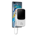 Baseus Qpow power bank 10000mAh built-in USB Type-C cable 22.5W Quick Charge SCP AFC FCP white (PPQD