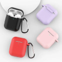 Case for AirPods 2 / AirPods 1 silicone soft cover for headphones + keychain carabiner pendant black