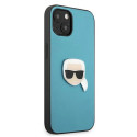 Karl Lagerfeld KLHCP13SPKMB iPhone 13 mini 5,4" niebieski/blue hardcase Leather Ikonik Karl`s Head M