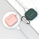 Case for AirPods 3 silicone soft case for headphones + keychain lobster clasp pendant pink (case D)