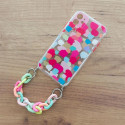 Color Chain Case gel flexible elastic case cover with a chain pendant for Samsung Galaxy S21+ 5G (S2