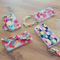 Color Chain Case gel flexible elastic case cover with a chain pendant for Samsung Galaxy S21 5G mult