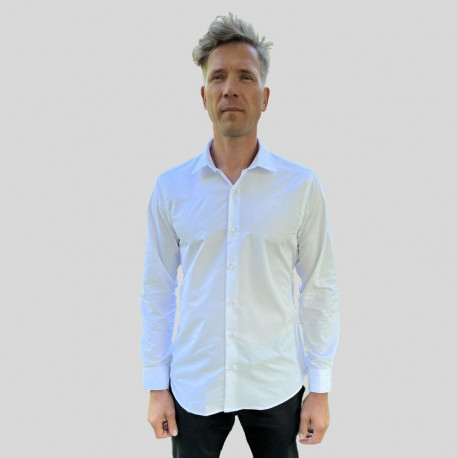 Meeste triiksärk valge, regular fit, L / 42 valged nööbid