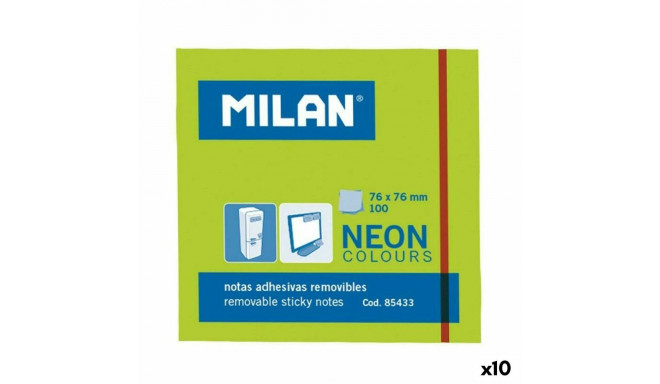 Kleepuvad Märkmepaberid Milan Roheline 76 x 76 mm (10 Ühikut)