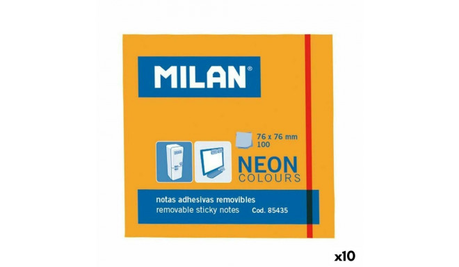 Стикеры для записей Milan Оранжевый 76 x 76 mm (10 штук)