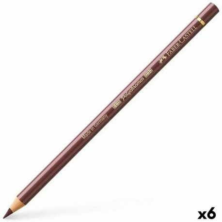 Värvilised pliiatsid Faber-Castell Polychromos 176 Van-Dyck Pruun (6 Ühikut)