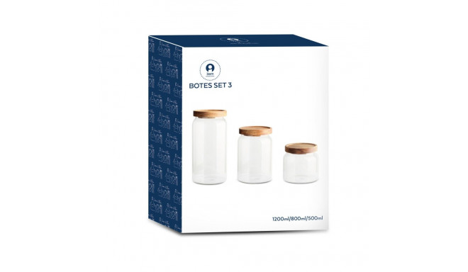 3 toru DKD Home Decor Akaatsia Borosilikaatklaas (1 L) (400 ml) (700 ml) (3 Tükid, osad)