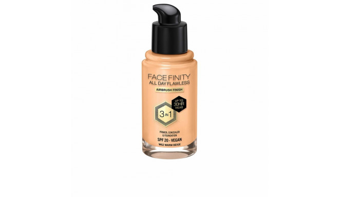 Grima Bāzes Krēms Max Factor Face Finity All Day Flawless 3-vienā Spf 20 Nº W62 Warm beige 30 ml