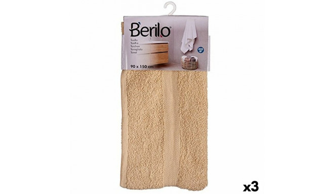 Bath towel Berilo 89659 Cream 80 % cotton 20 % Polyester 90 x 150 cm (3 Units)