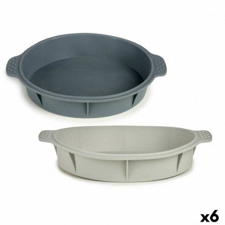 Baking Mould Kinvara HH156 HH156 Light grey Dark grey Silicone 30 x 4,5 x 26 cm Circular (6 Units)