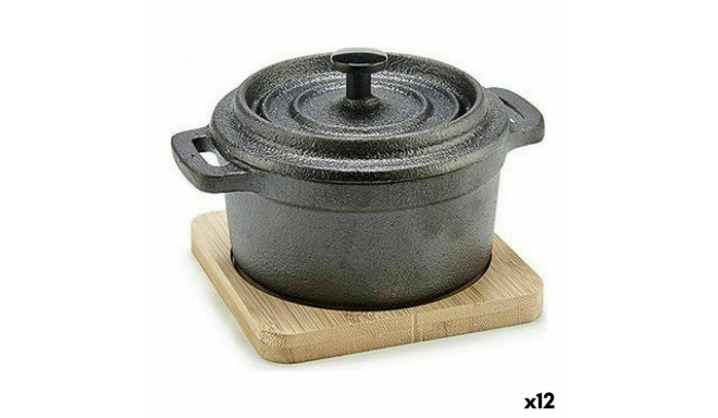 Saucepan Kinvara 219SJ091 219SJ091 Brown Black Wood Bamboo Forged steel 13 x 8,5 x 10 cm 10 x 8.5 x