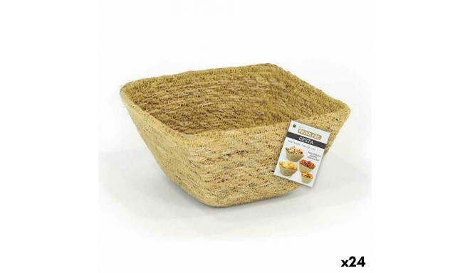Multi-purpose basket Privilege Seagrass Squared 12 x 12 x 7 cm (24 Units)