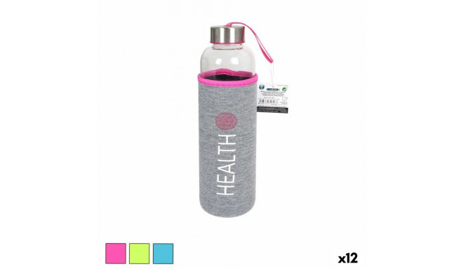 Glass Bottle with Neoprene Cover Bewinner 600 ml (12 Units)