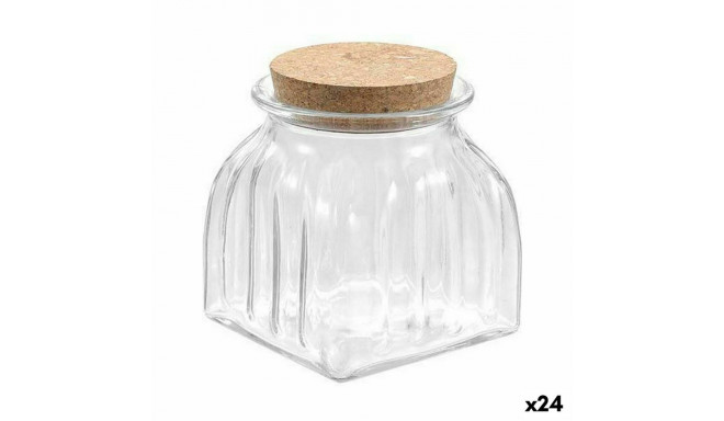 Jar La Mediterránea Striped 660 ml Glass (24 Units)
