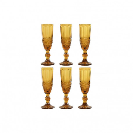 Set of cups Home ESPRIT Amber Crystal 150 ml (6 Units)
