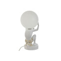 Desk lamp Home ESPRIT White Golden Resin Plastic 220 V 14 x 14 x 32 cm